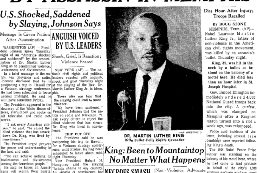 times-picayune-newspaper-0405-1968-martin-luther-king-assassination