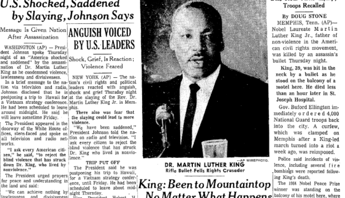 times-picayune-newspaper-0405-1968-martin-luther-king-assassination